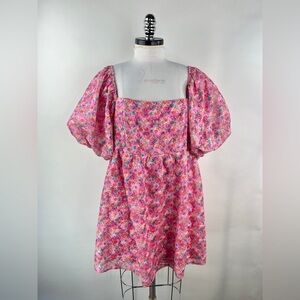 💚 3202. Babydoll Embroidered Sequins Mini Dress